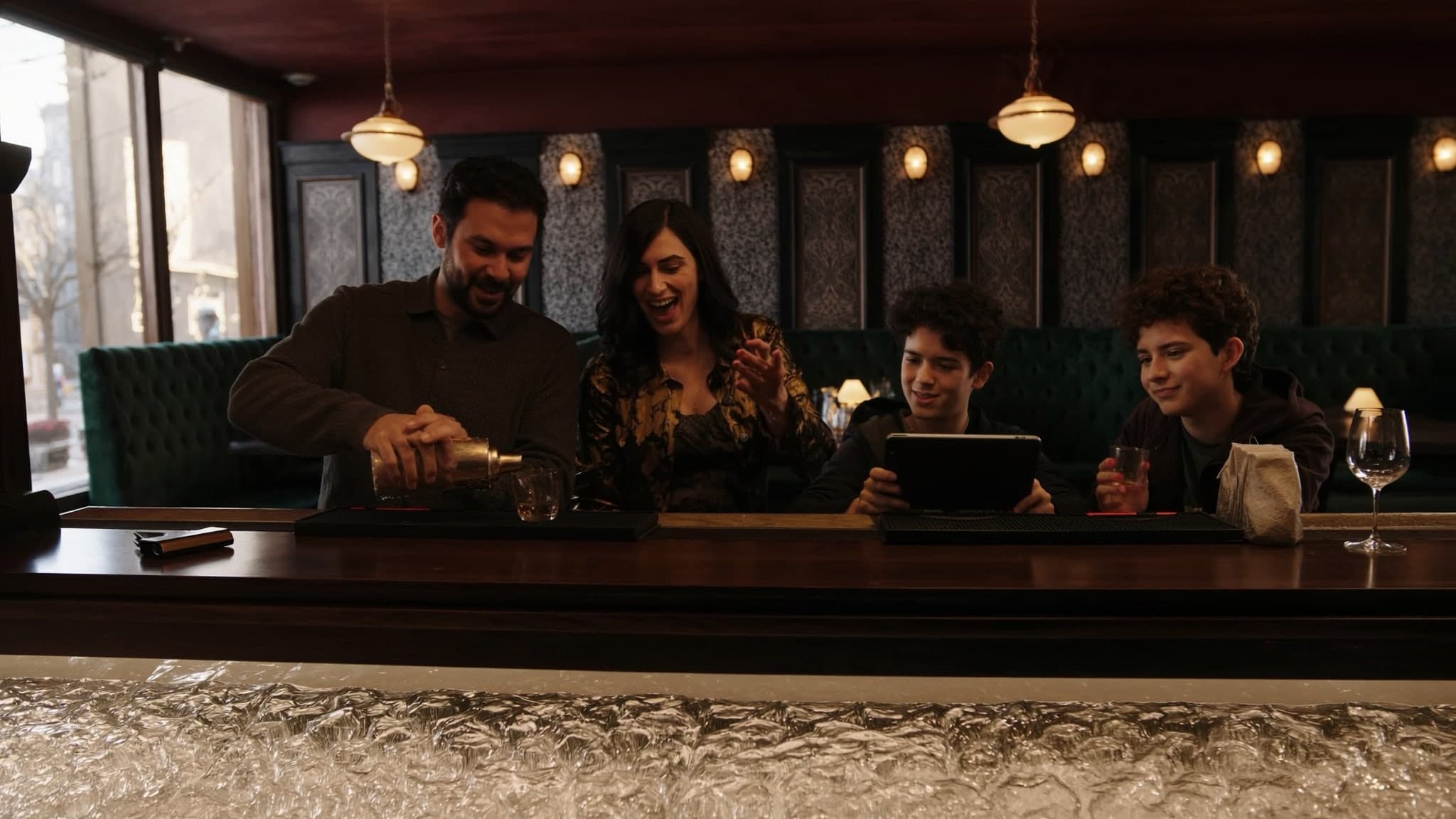 Family-owned business in their restaurant